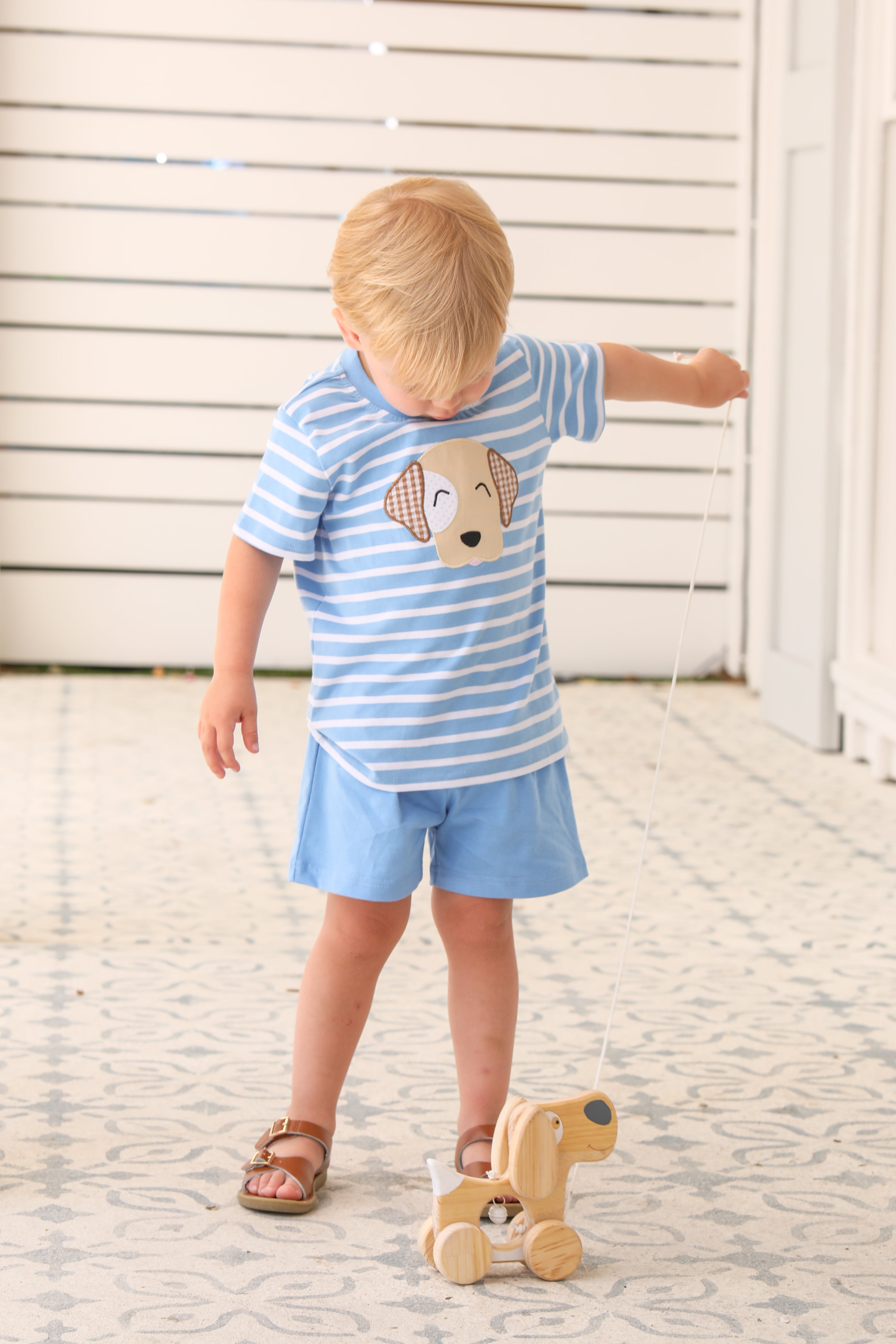 Puppy Short Set by Trotter Street Kids