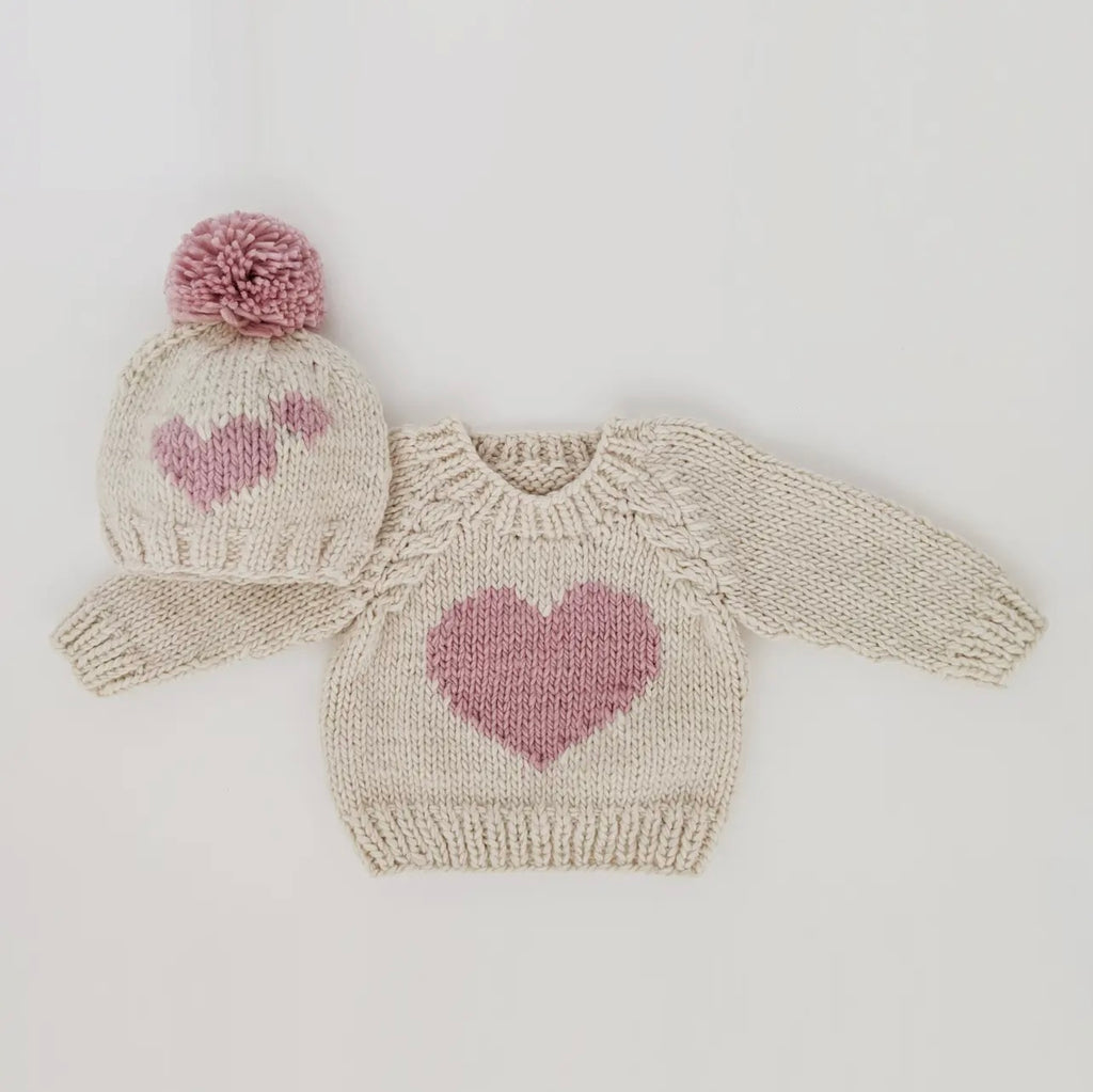 Sweetheart Knit Sweater-Pink Heart