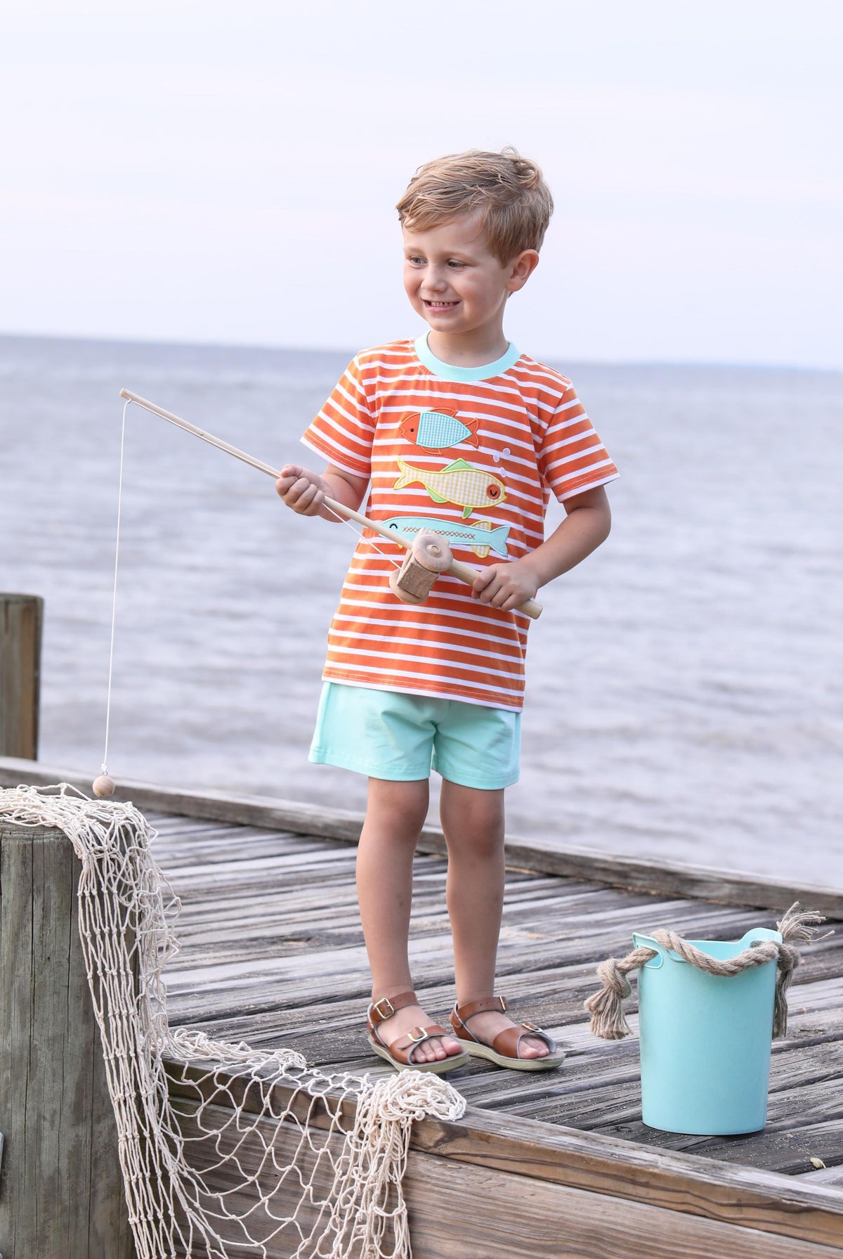 Fish Trio Short Set by Trotter Street Kids