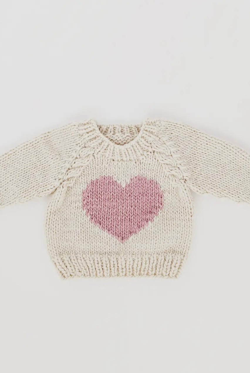Sweetheart Knit Sweater-Pink Heart