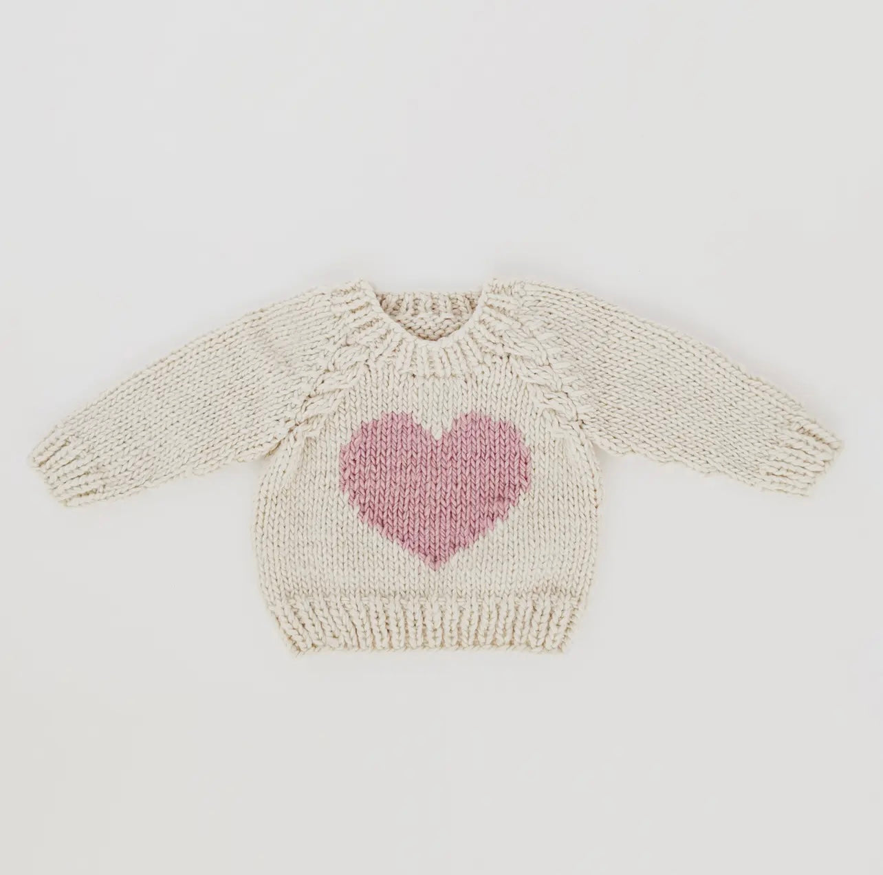Sweetheart Knit Sweater-Pink Heart