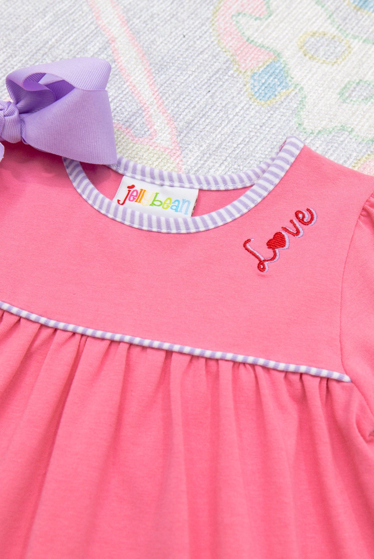 Love embroidery legging set for girls
