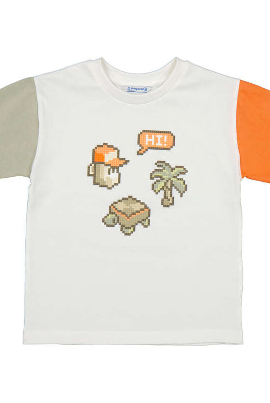 Mayoral boys colorblock pixel gaming tee