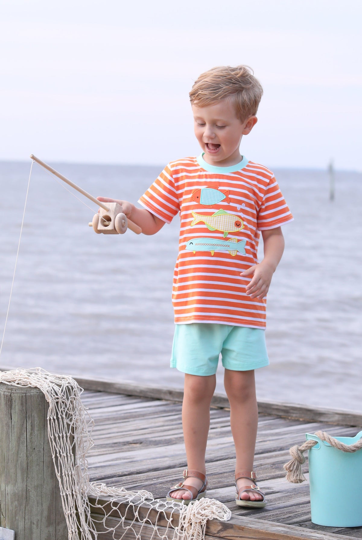 Fish Trio Short Set by Trotter Street Kids