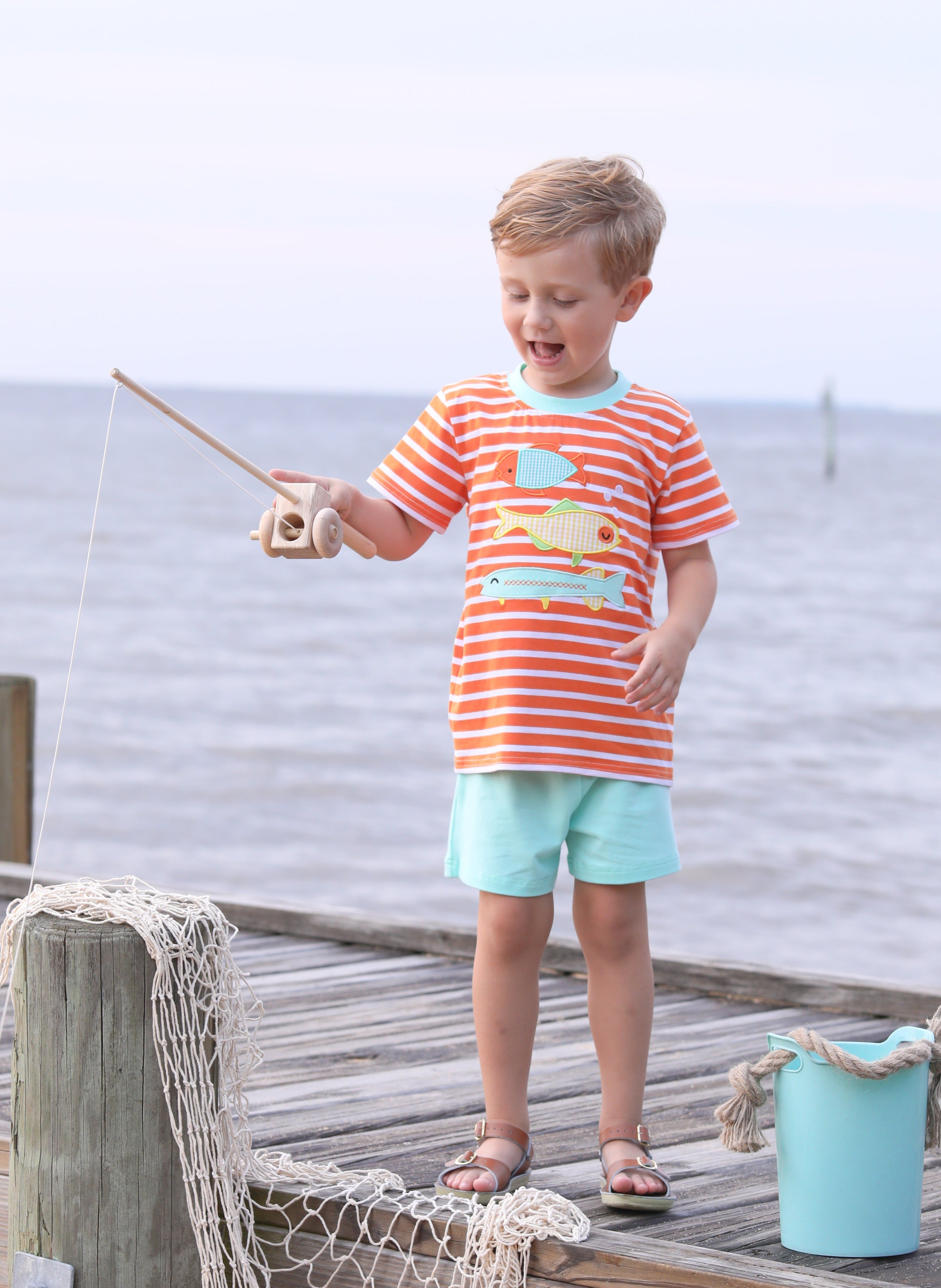 Fish Trio Short Set by Trotter Street Kids