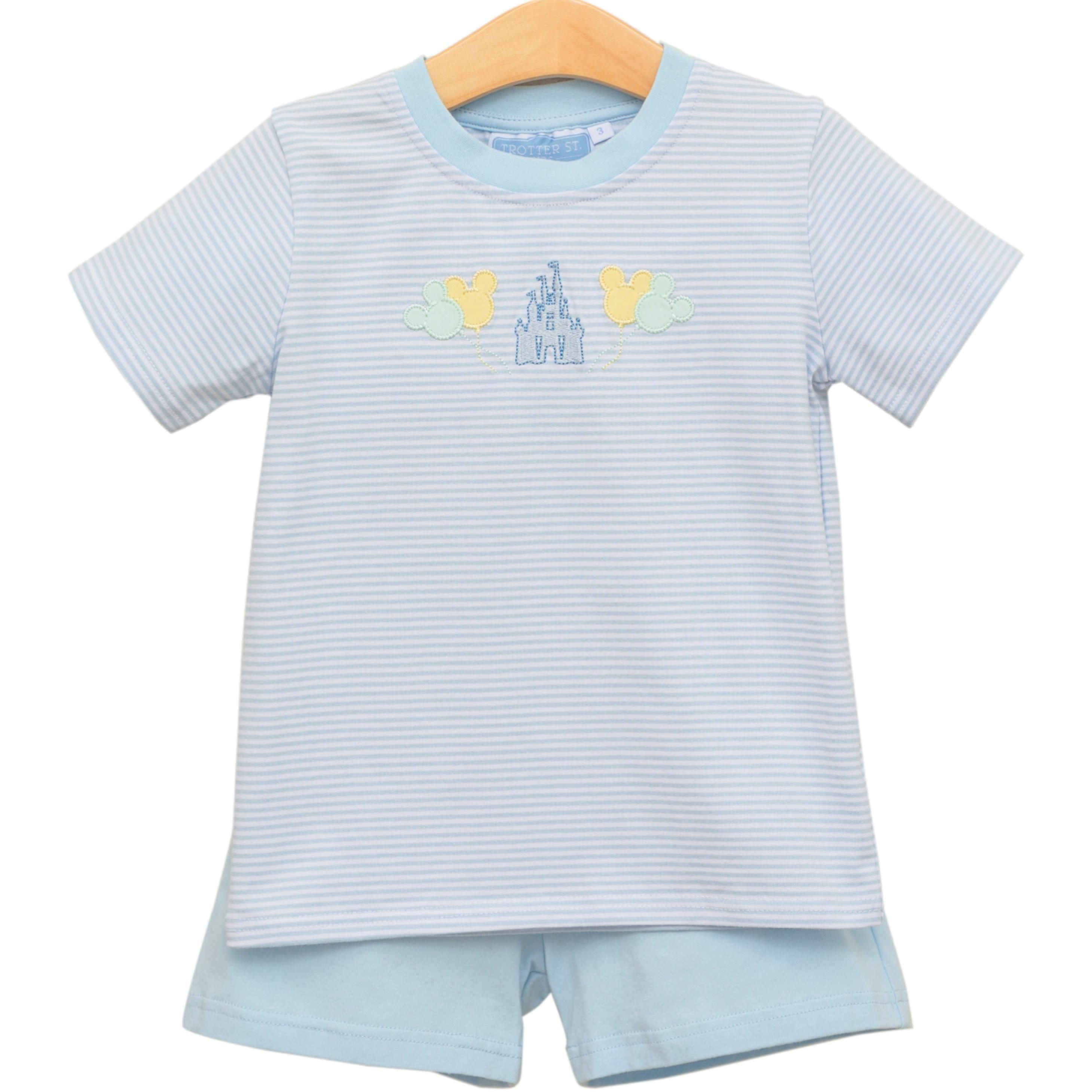 Magical short set by Trotter Street Kids - toddler boy outfit with castle theme