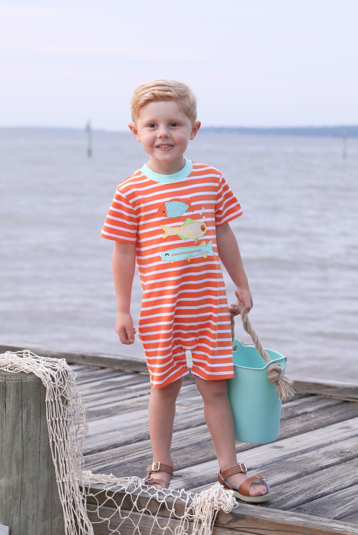 Fish Trio Romper by Trotter Street Kids