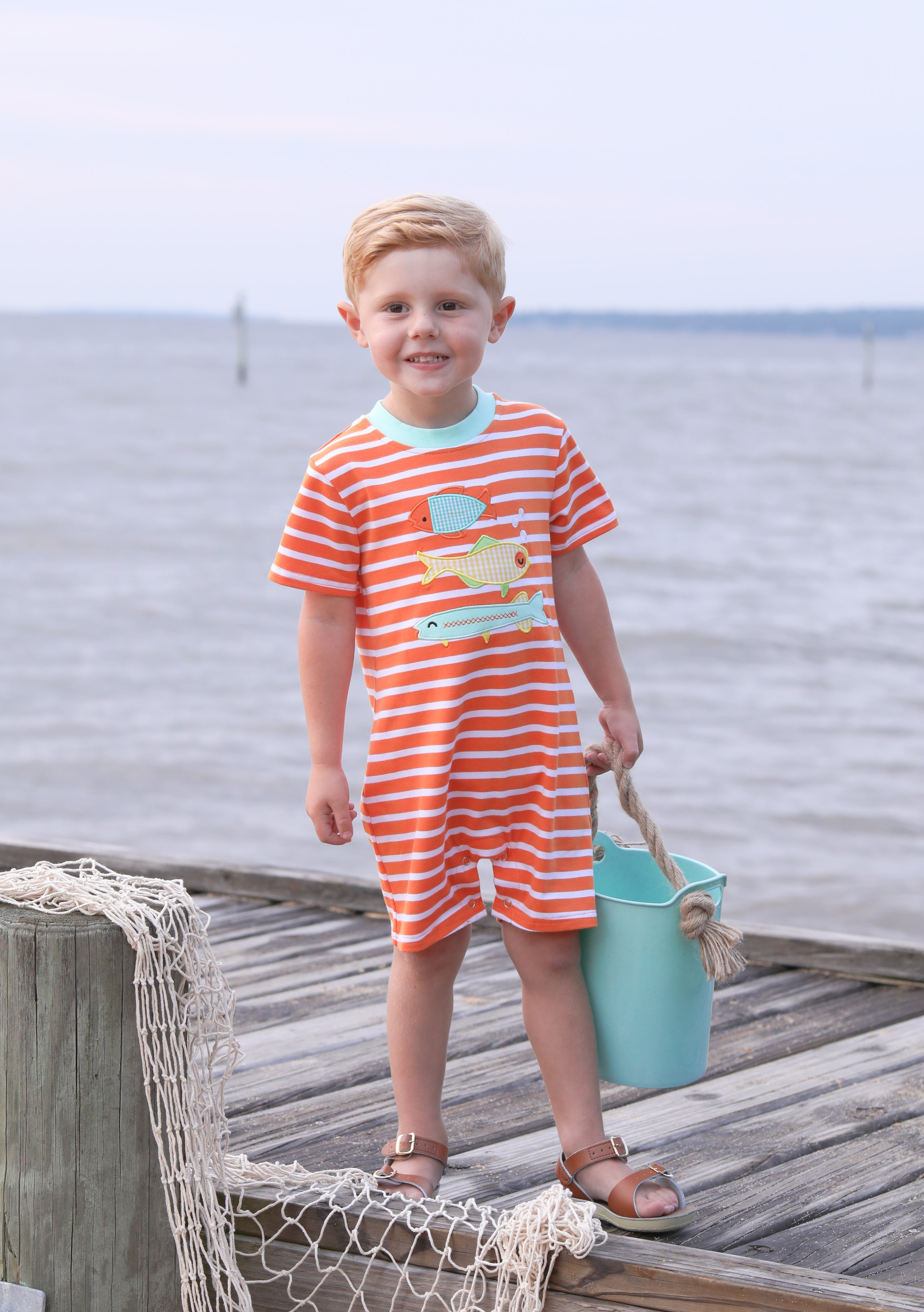 Fish Trio Romper by Trotter Street Kids