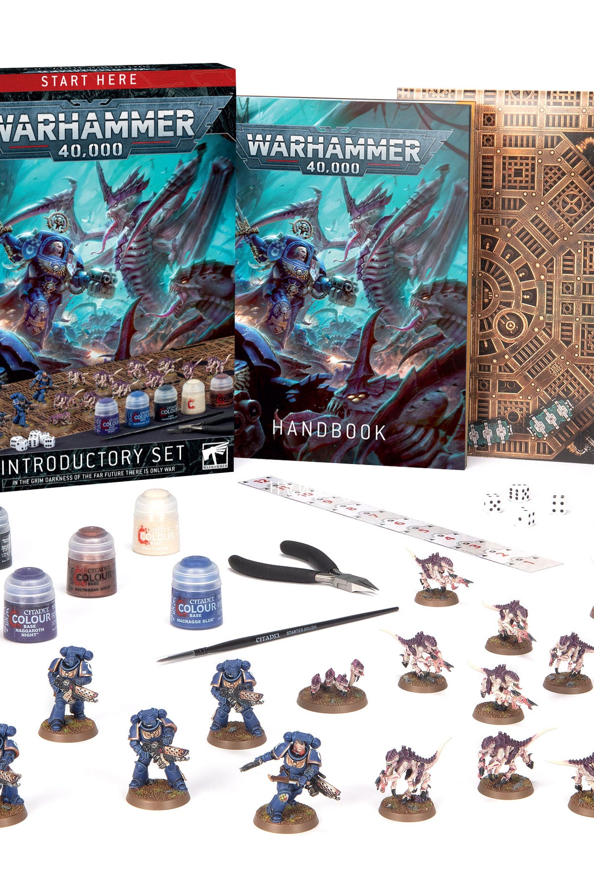 Warhammer 40,000 Introductory Set box with miniatures and paints