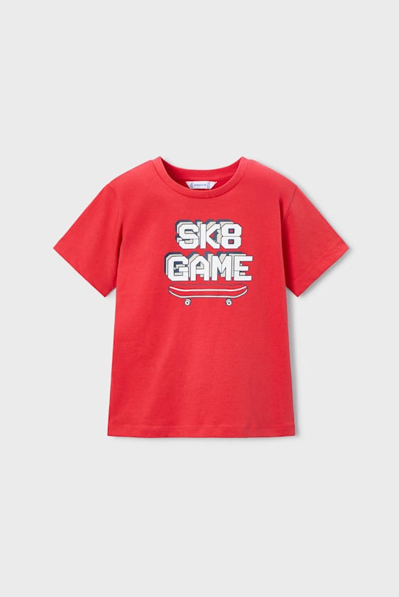 red toddler boy gaming top