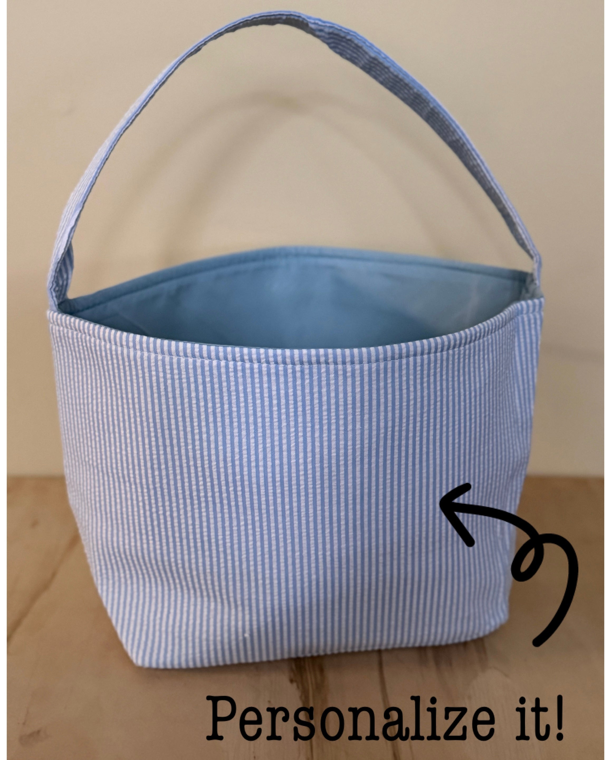 Seersucker Personalized Basket