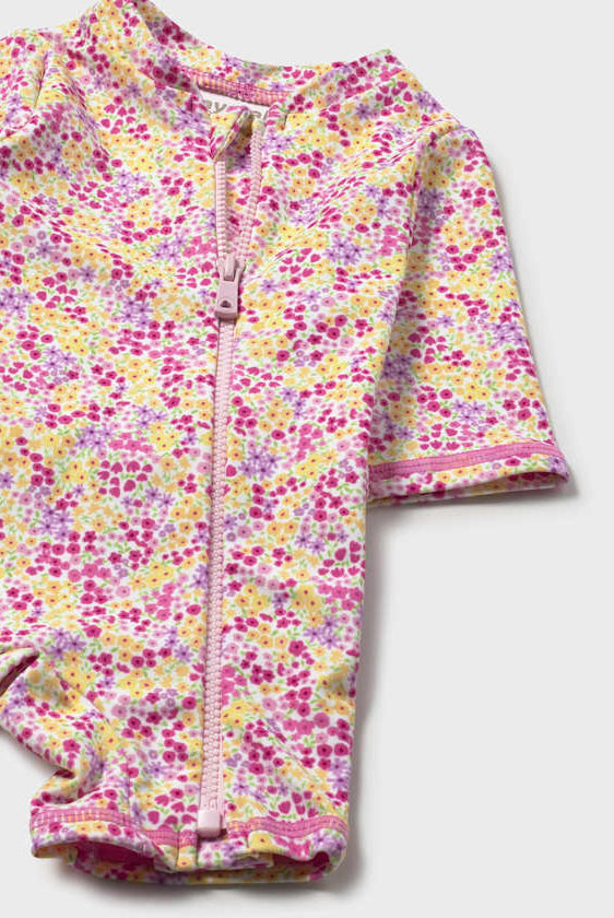 Close up of floral swimsuit for baby girls