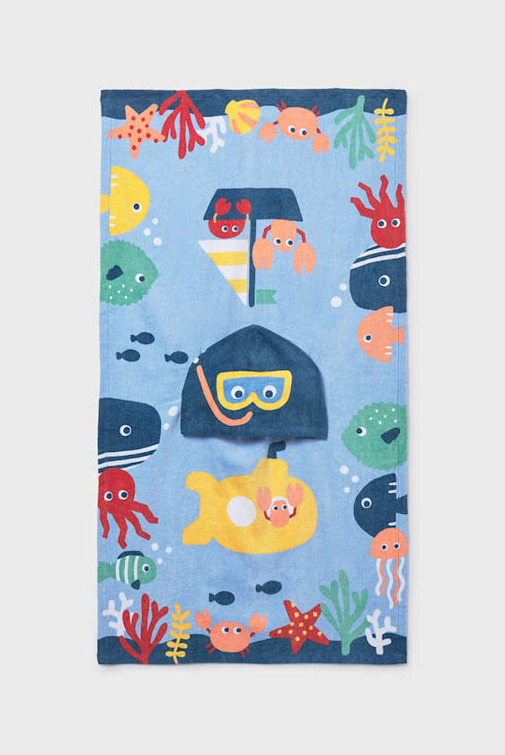 Mayoral Fish Beach Towel Coverup for Boys