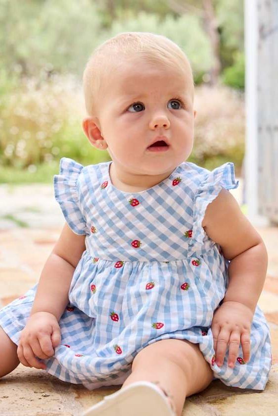 Mayoral Strawberry Dress on Baby Model