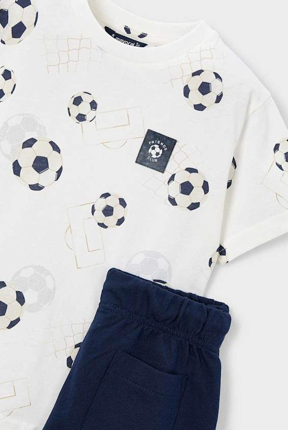 Mayoral Soccer Shirt and Short Set -Close up details