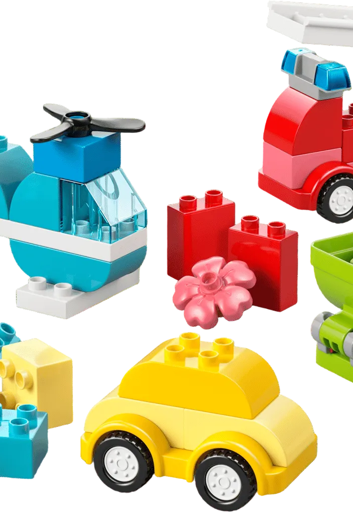 LEGO DUPLO Creative Vehicles 10474 - fire truck, helicopter, dump truck, family car