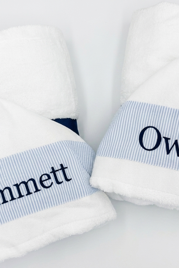 Personalized Hooded Towels for Twins