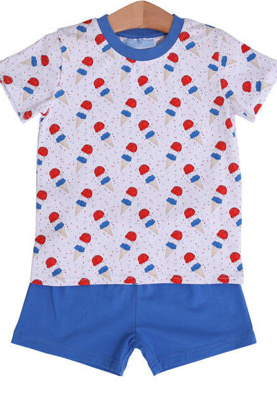 Patriotic Ice Cream Short Set by Trotter Street Kids