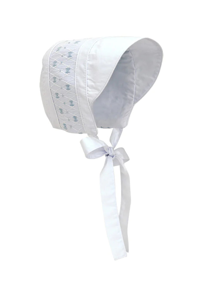 Sweetly Smocked Bonnet-Blue Trim by the Beaufort Bonnet Company
