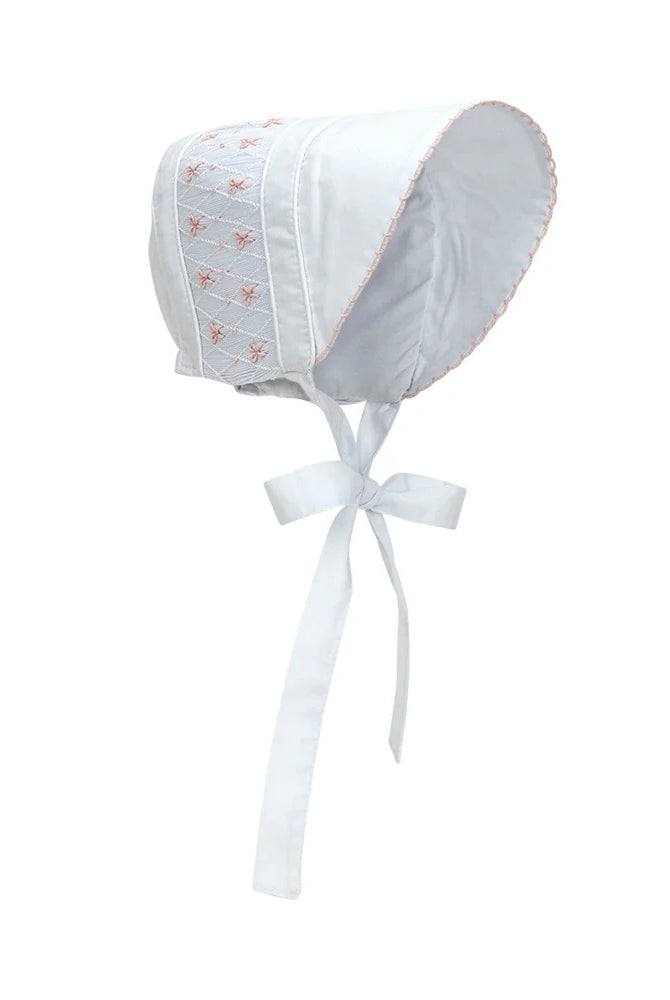 Sweetly Smocked Bonnet-Pink Trim by the Beaufort Bonnet Company