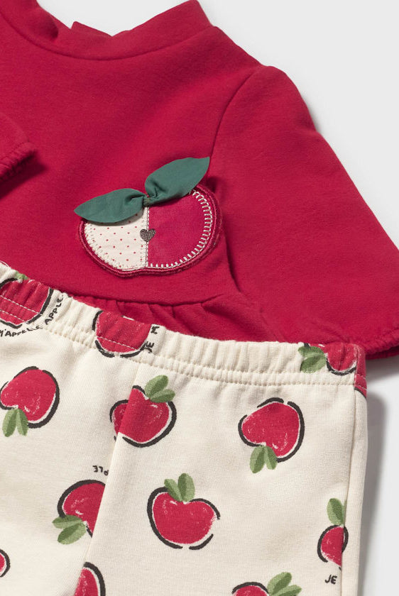 Close up of Apple Legging Set for Girls -Back to School / Cute as Buttons