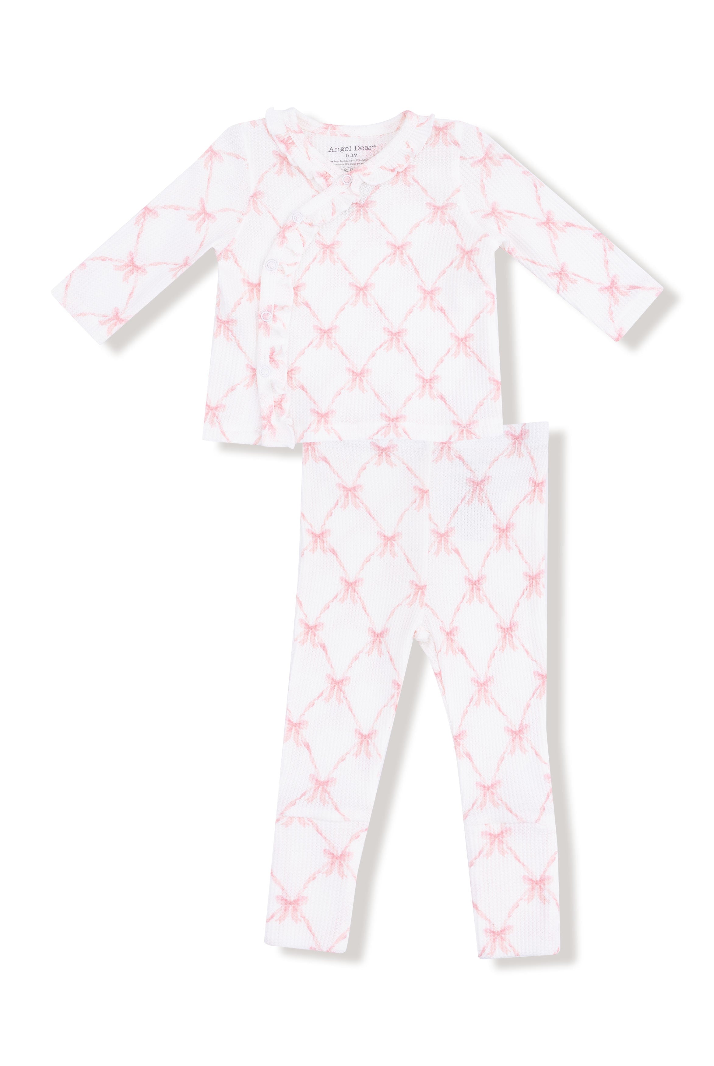 Ribbon bow trellis take home set by Angel Dear - white with pink bows