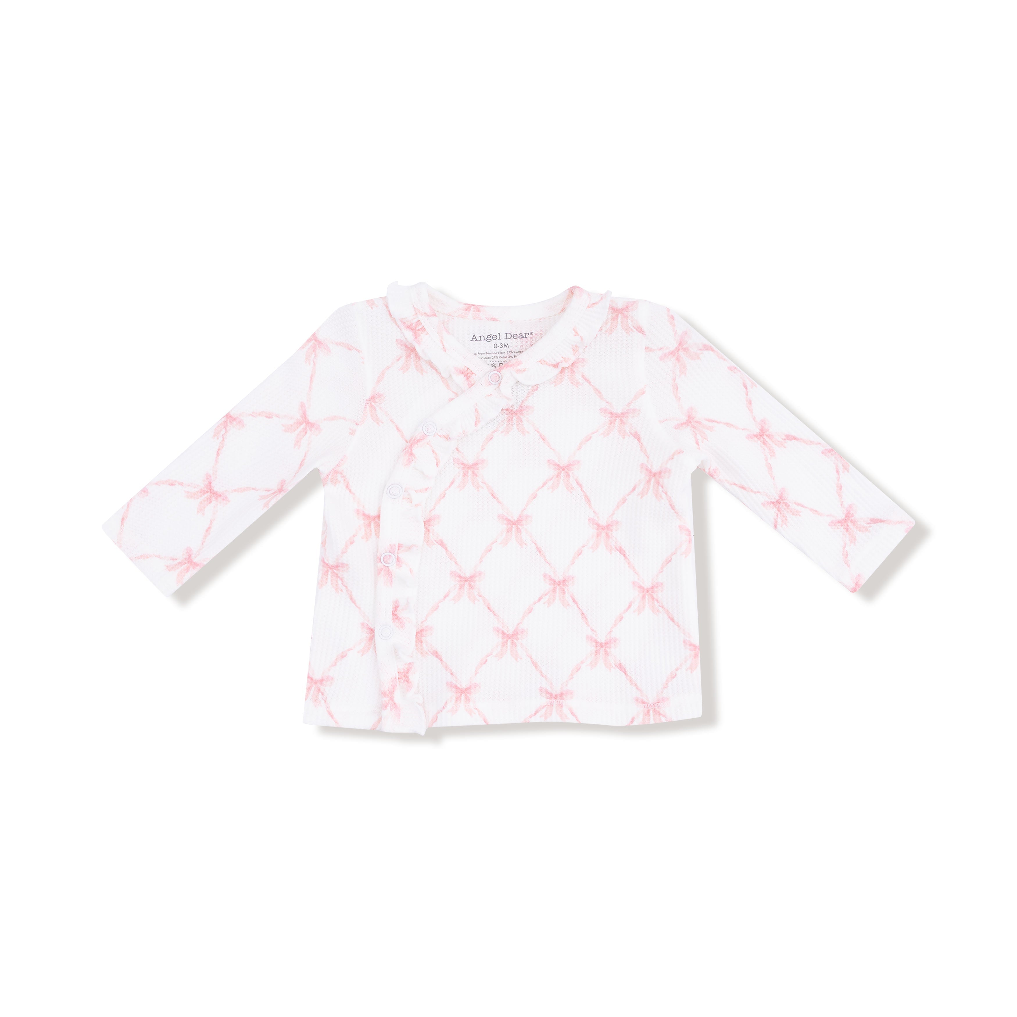 Baby girl take home outfit - ribbon bow print kimono top and pants