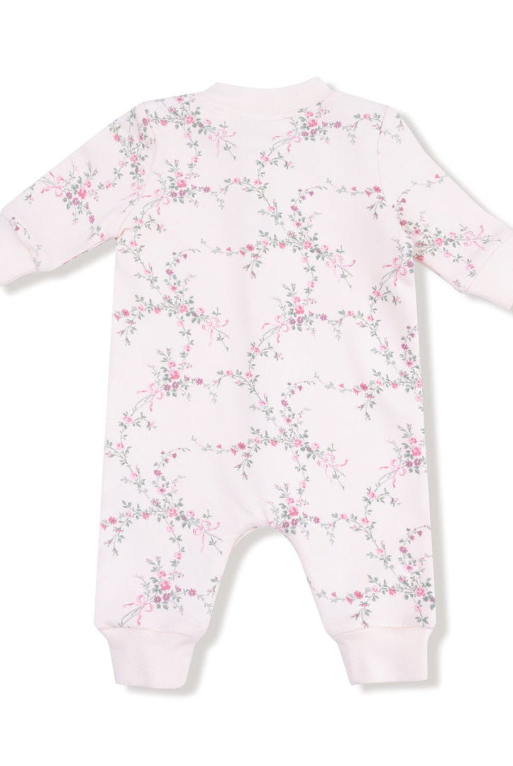 Baby girl floral French terry romper - Angel Dear Antoinette print