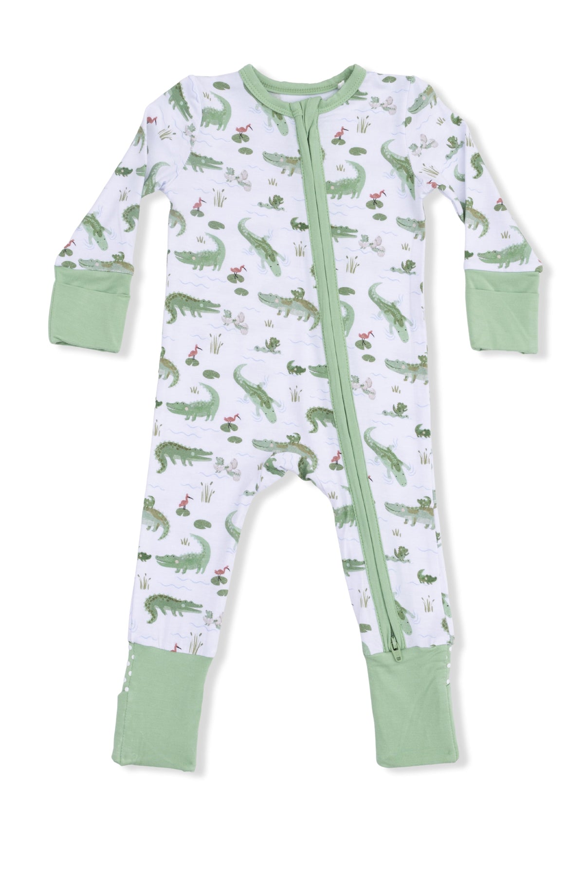 Alligator Zip Up Romper Angel Dear