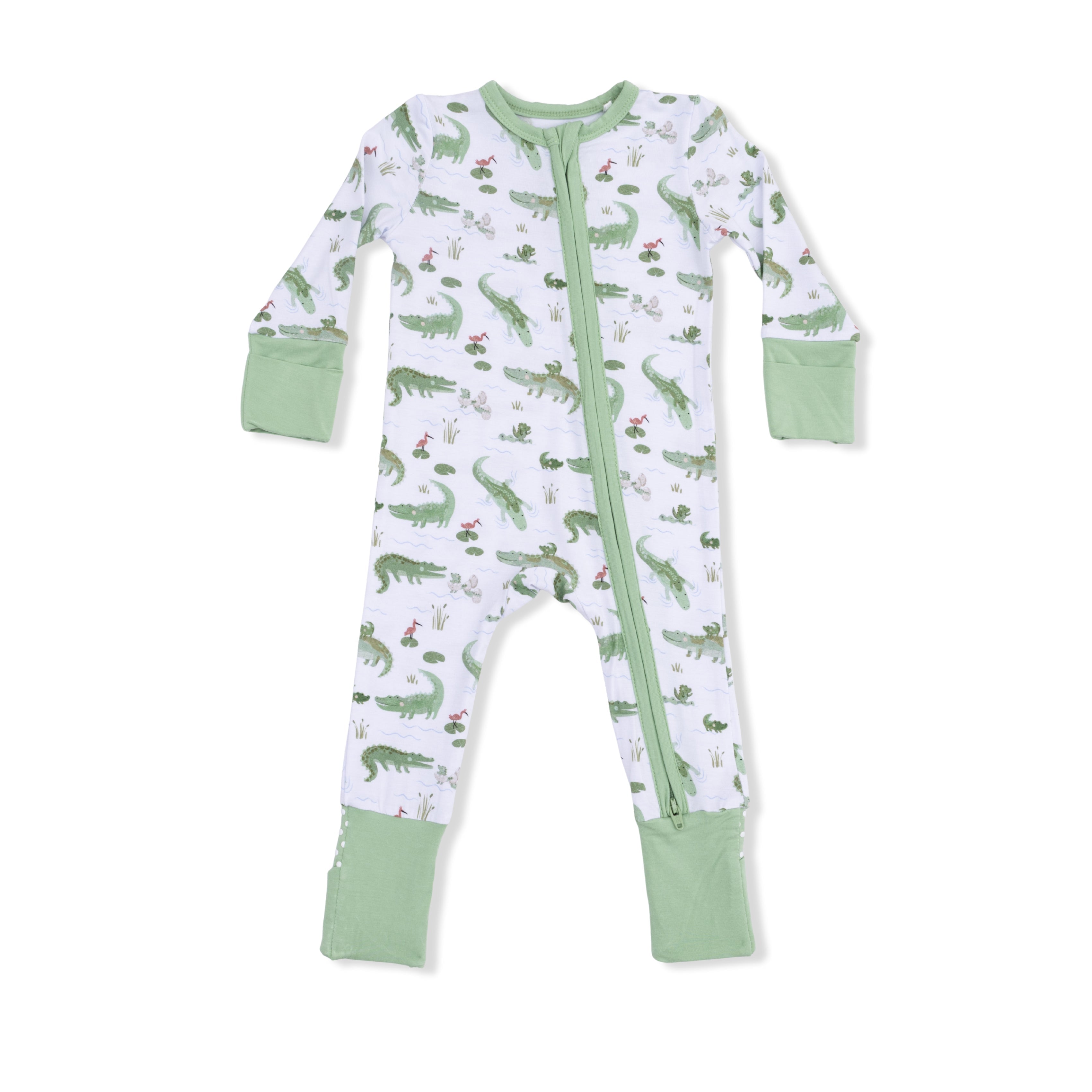 Alligator Zip Up Romper Angel Dear