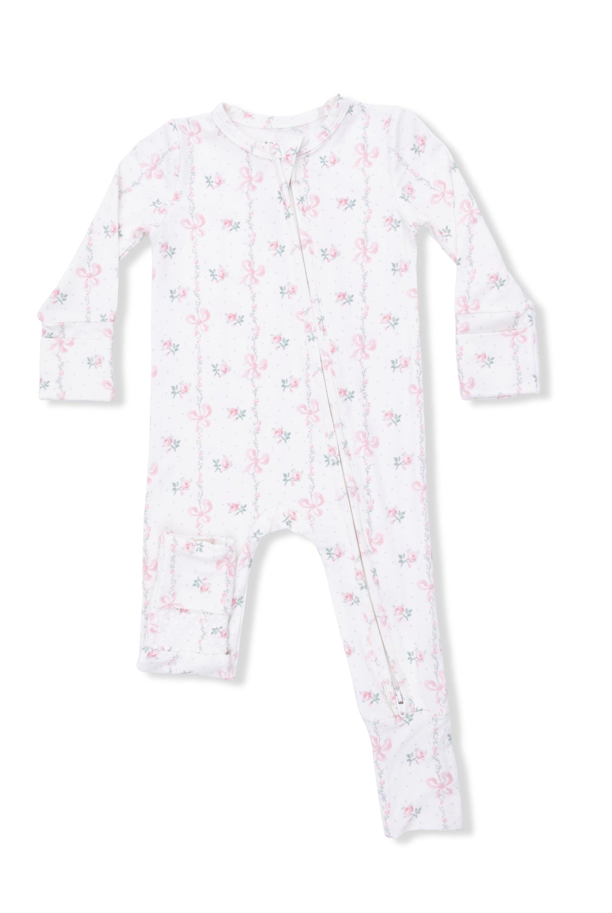 Flowers and Bows Zip Up Pajama Angel Dear