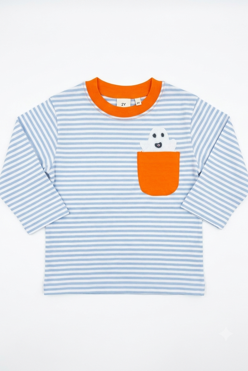 Luigi Kids Ghost Pocket Tee Halloween Top for Toddler Boys