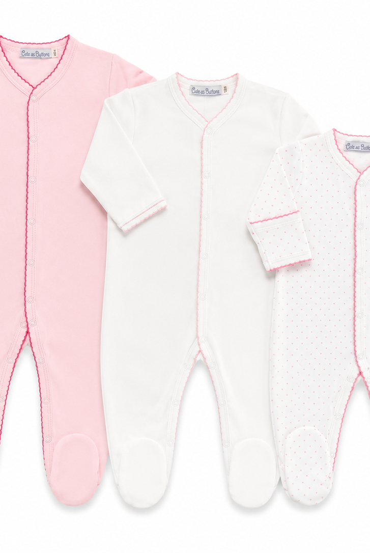 Baby Girl Pima Cotton Footies Bundle Deal