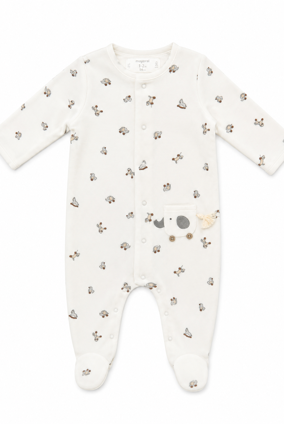 Mayoral Rocking Horse Print Unisex Footie