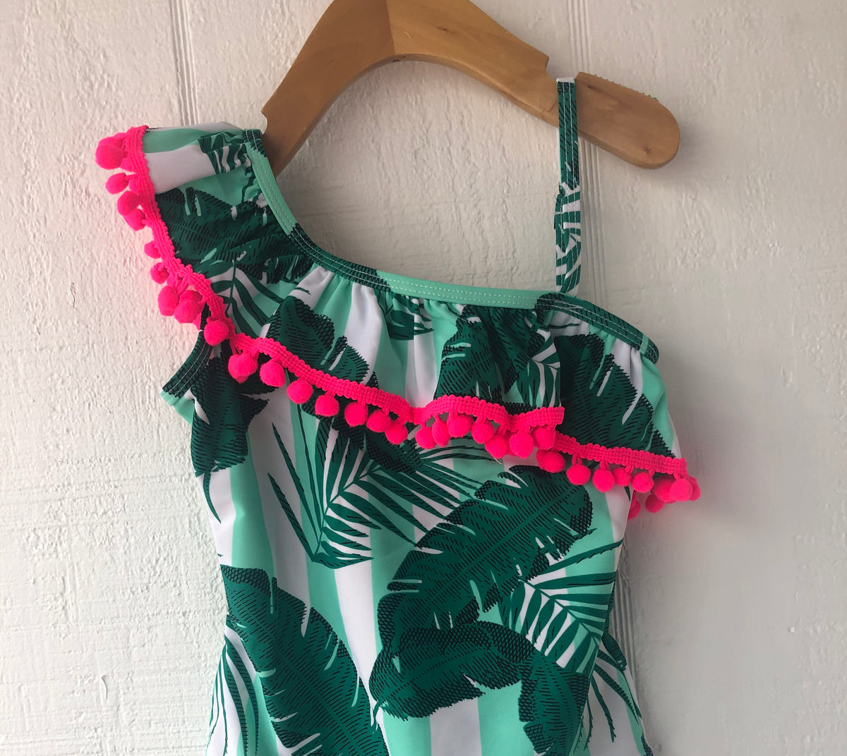 Tropical One Shoulder Swim for Toddler Girls