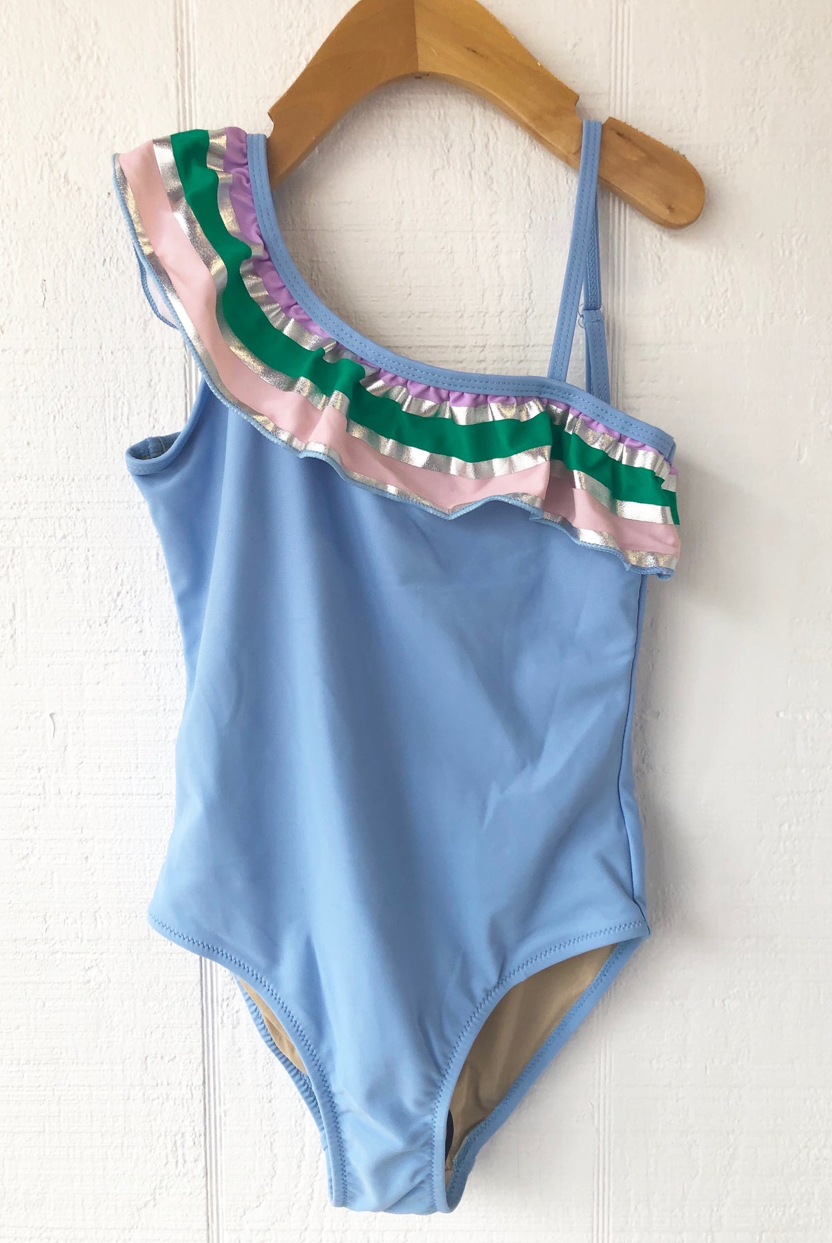 Rainbow One Shoulder Swimsuit Toddler Girls