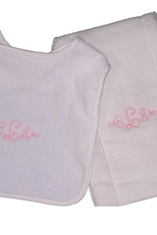 monogrammed baby gift, personalized baby gift, monogrammed bib, monogrammed burp cloth, baby gift,