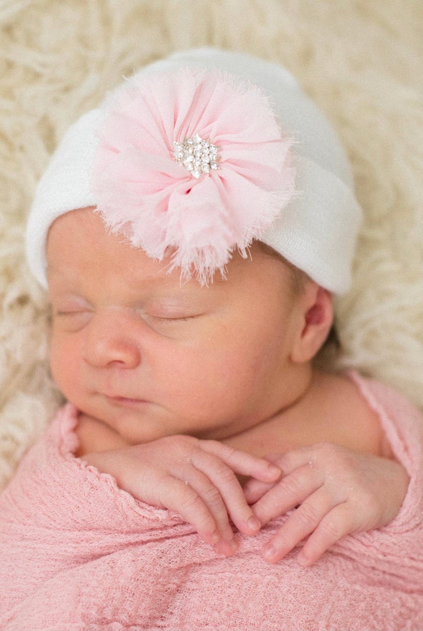 baby girl, newborn hospital hat, newborn photo prop, baby girl beanie