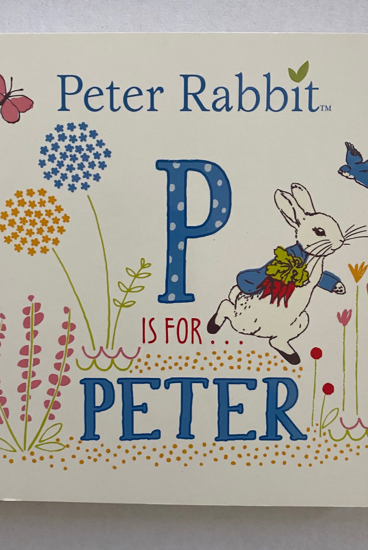P is for Peter, board book, classic baby book, peter rabbit