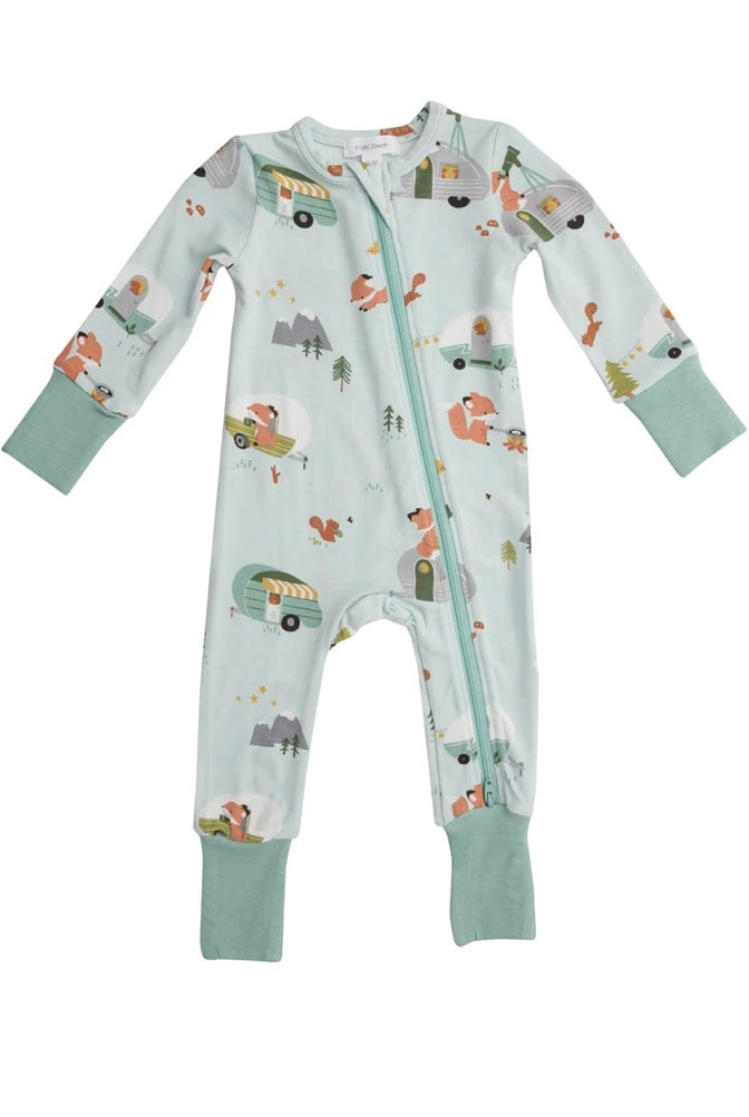 angel dear, camping fox, cute baby clothing, camper clothes for baby, best baby boutique, unique baby gifts, beat baby gift, classic childrens clothing, newborn clothes, zipper romper