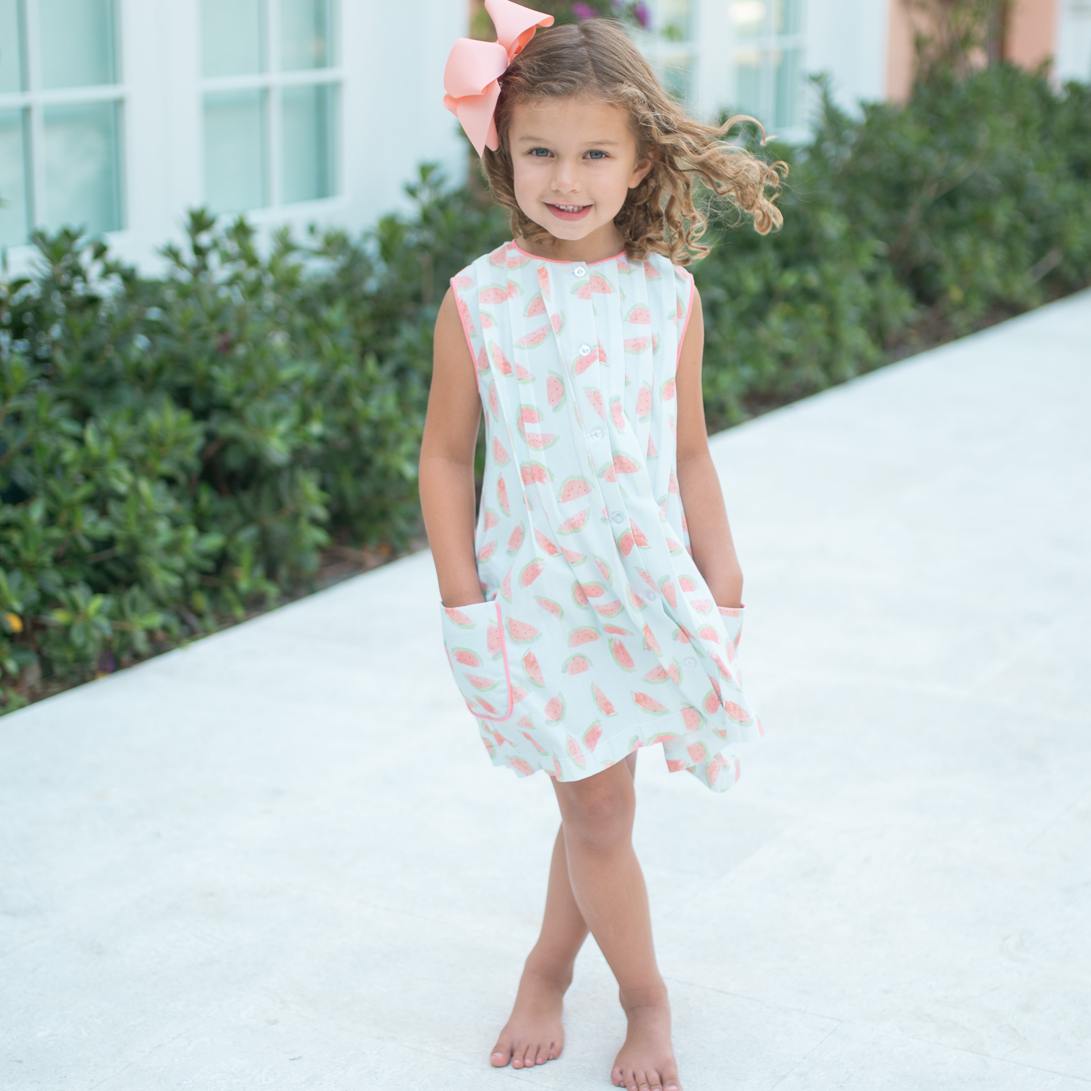 James and Lottie, watermelon knit dress, cute girl clothing, watermelon dress
