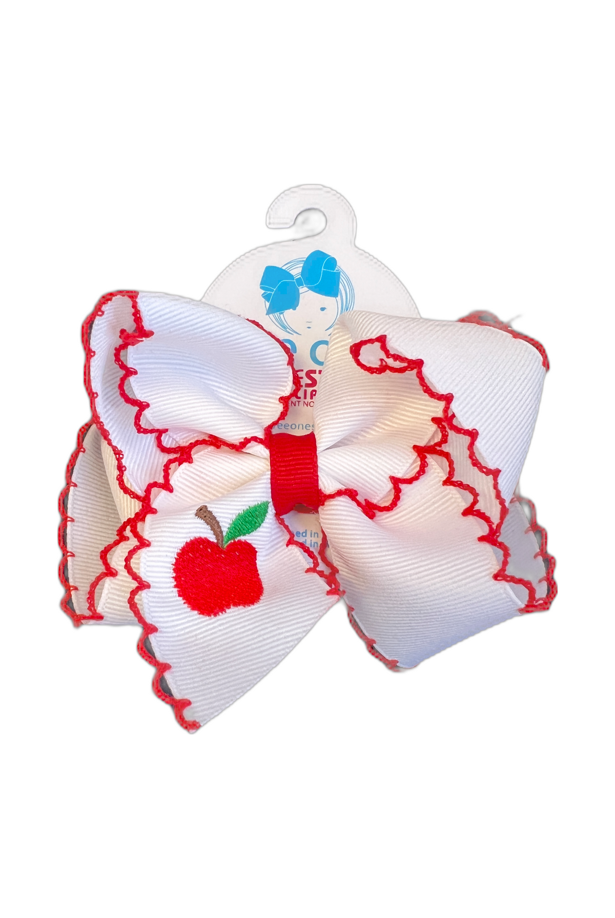 wee ones, hair bow, apple bow, back to school bow, first day of school bow