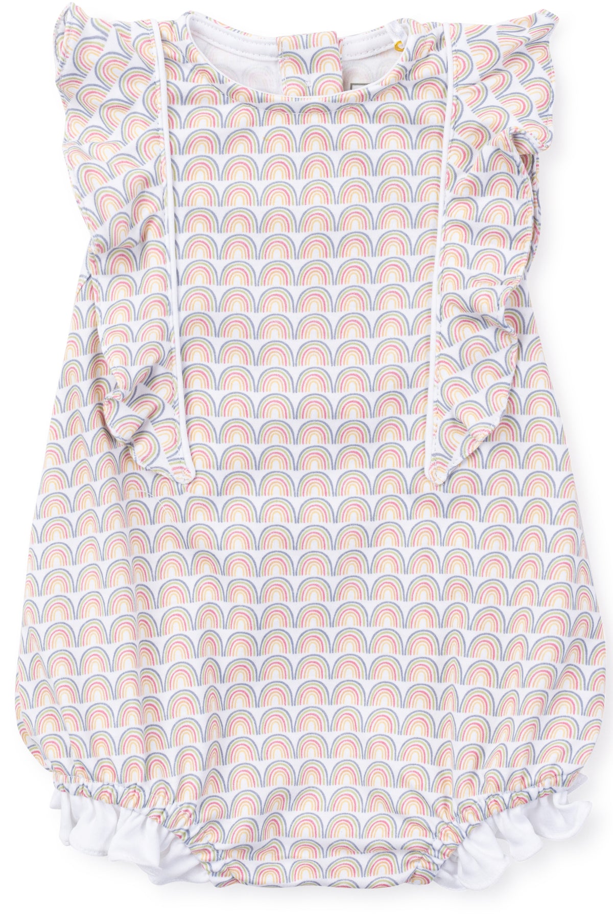 lila and hayes, mae bubble, baby girl clothing, over the rainbow print, baby girl gift