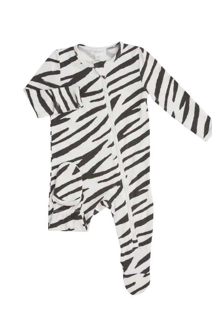 zebra print footie, baby girl clothing, cute baby girl clothes, baby gift, best baby gift, best baby boutique, baby girl footie