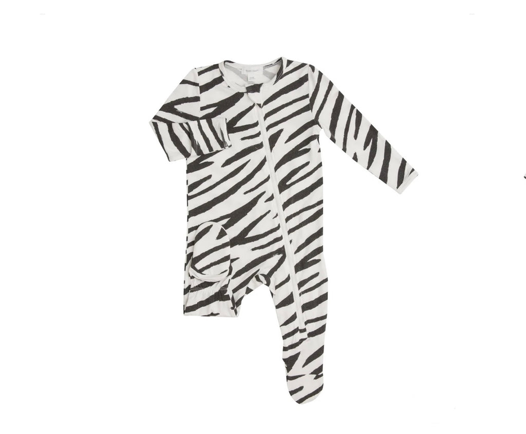 zebra print footie, baby girl clothing, cute baby girl clothes, baby gift, best baby gift, best baby boutique, baby girl footie