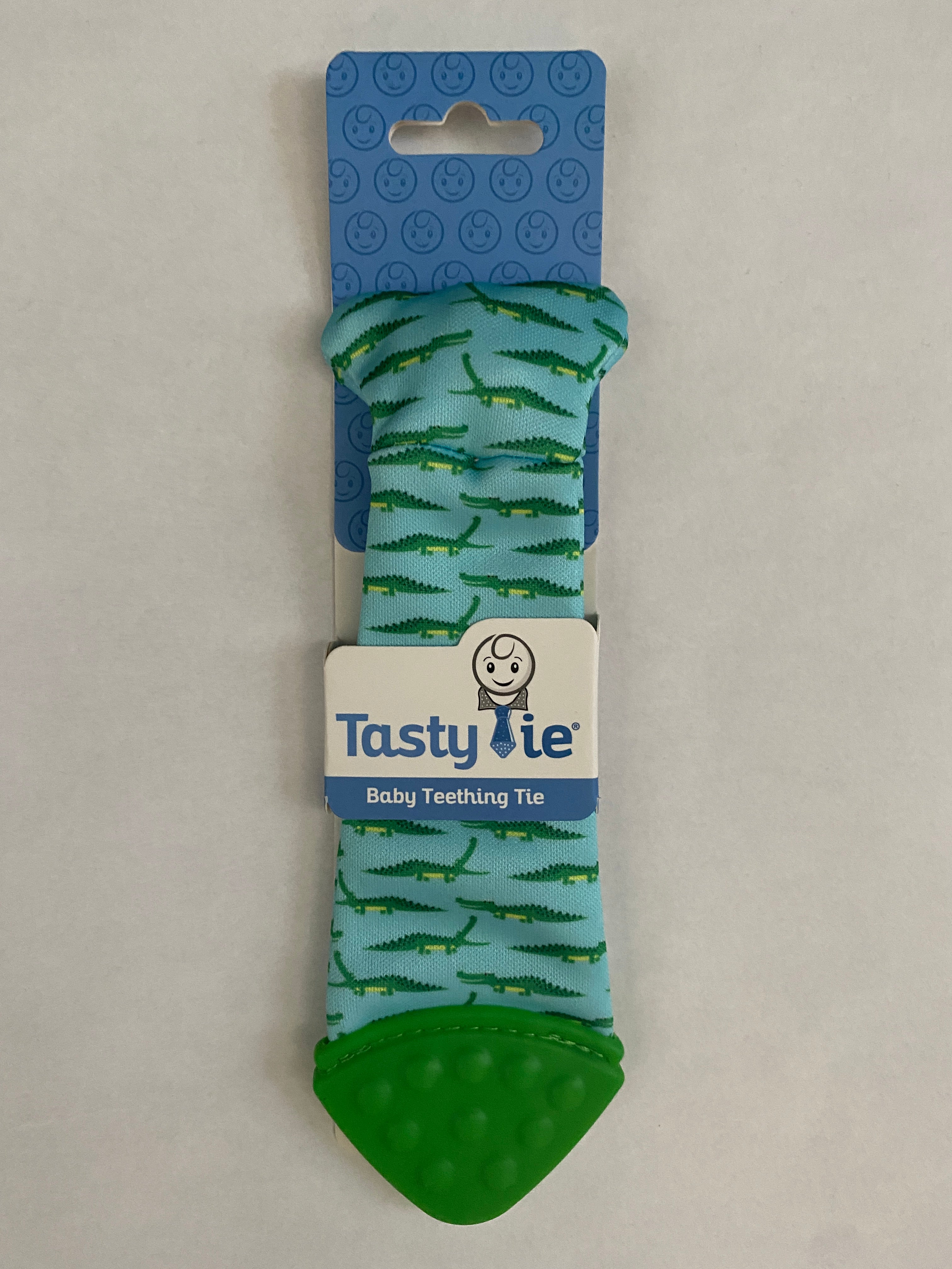 alligator teether, baby botique, tasty tie, baby boy gift, baby teether, alligator