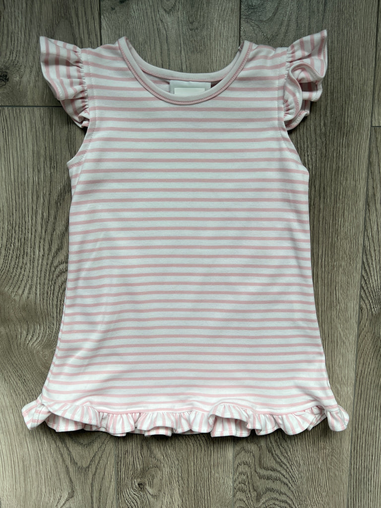 pink stripe dress, angel sleeve dress, toddler girl dress, cute girl clothing, best baby boutique