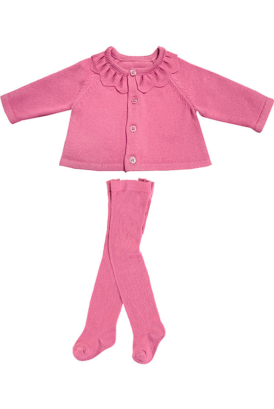 Mayoral rose cardigan and tights set