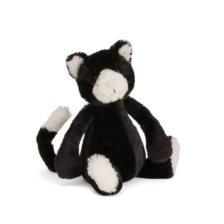 jekkycat, medium black and white cat, cat plush toy, baby gift, Jellycat retailer 