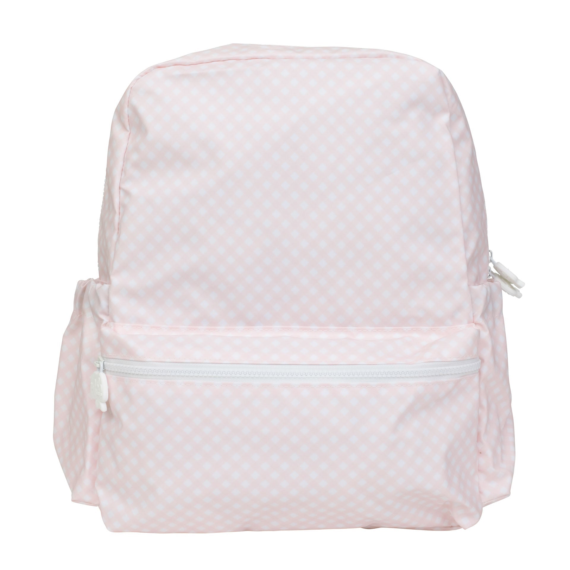 apple of my isla, large pink gingham backpack